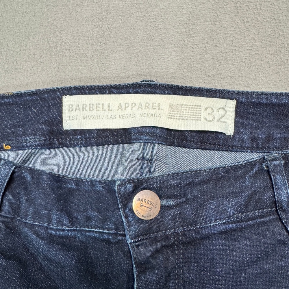 Barbell Apparel Jeans Mens 32 Dark Wash Blue Slim Athletic Fit Stretch Denim - Picture 3 of 11